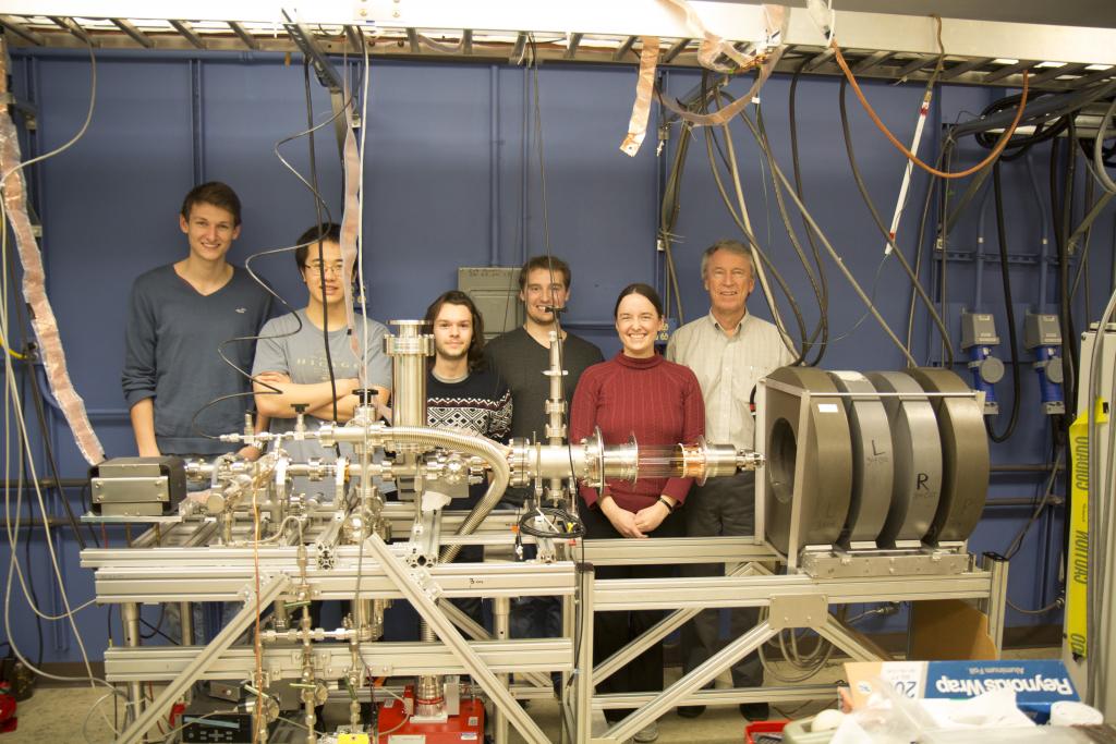 TRIMS collaboration, January 2017. L-R: Raphael Ostertag, Ying-Ting Lin, Eric Machado, Matt Kallander, Diana Parno, Hamish Robertson. (Photo: Ian Guinn).